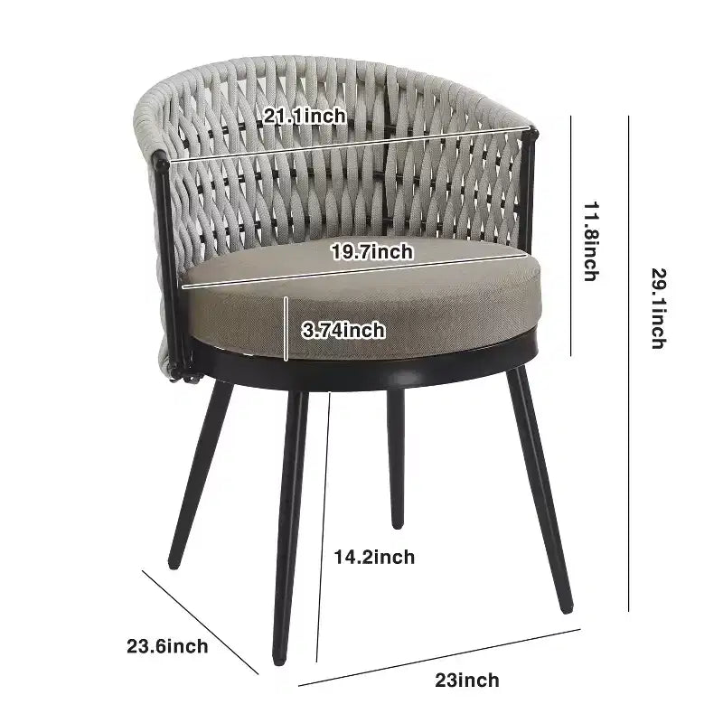Christopher Knight Home Rouie Chaises de salle à manger d'extérieur modernes en corde tressée avec coussins (Lot de 2)