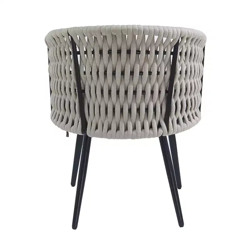 Christopher Knight Home Rouie Chaises de salle à manger d'extérieur modernes en corde tressée avec coussins (Lot de 2)