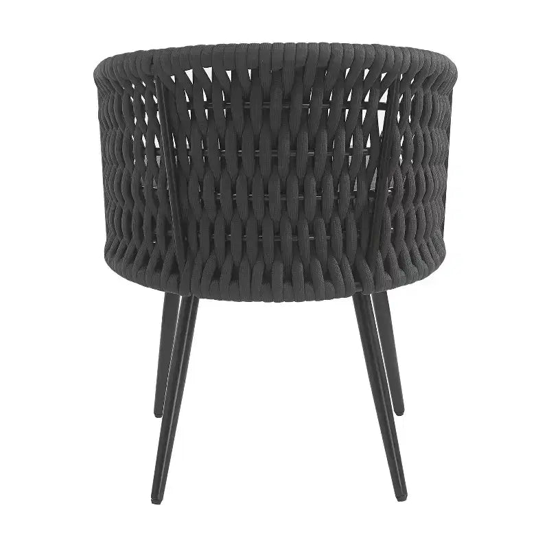 Christopher Knight Home Chaises de salle à manger modernes d'extérieur en corde tressée Laville avec coussins (Lot de 4)