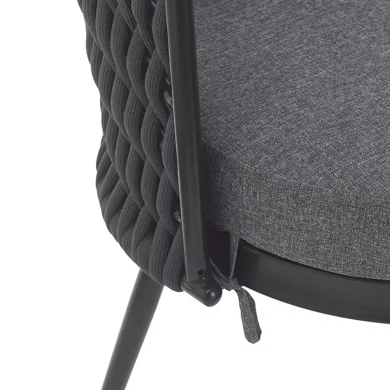 Christopher Knight Home Chaises de salle à manger modernes d'extérieur en corde tressée Laville avec coussins (Lot de 4)