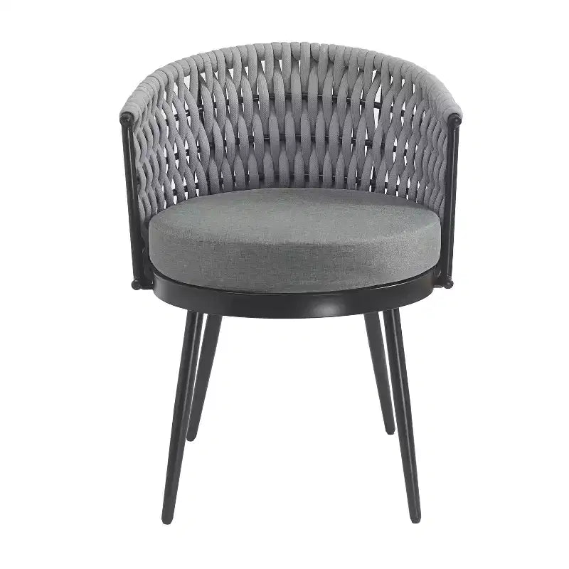 Christopher Knight Home Chaises de salle à manger modernes d'extérieur en corde tressée Laville avec coussins (Lot de 4)