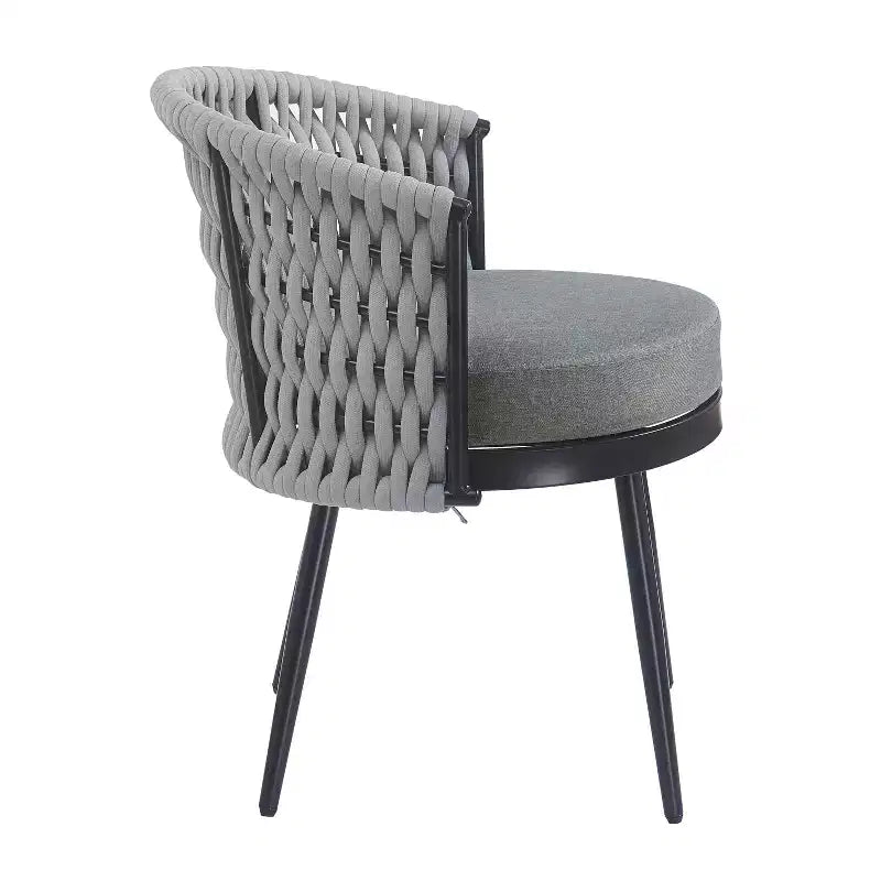 Christopher Knight Home Chaises de salle à manger modernes d'extérieur en corde tressée Laville avec coussins (Lot de 4)