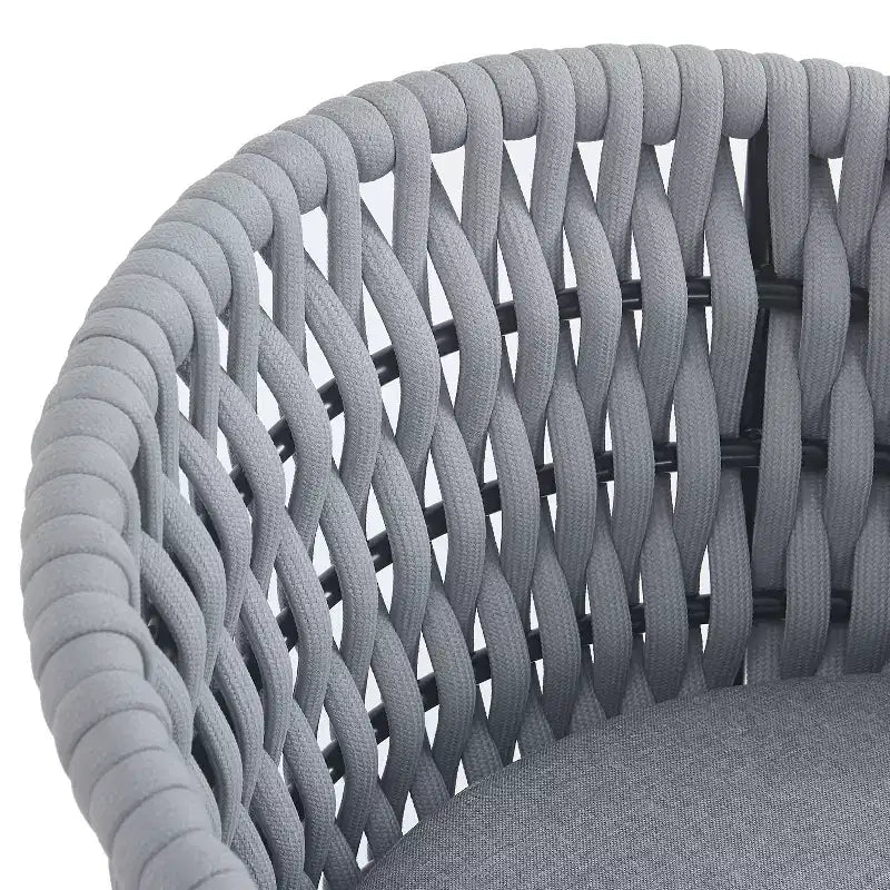 Christopher Knight Home Chaises de salle à manger modernes d'extérieur en corde tressée Laville avec coussins (Lot de 4)