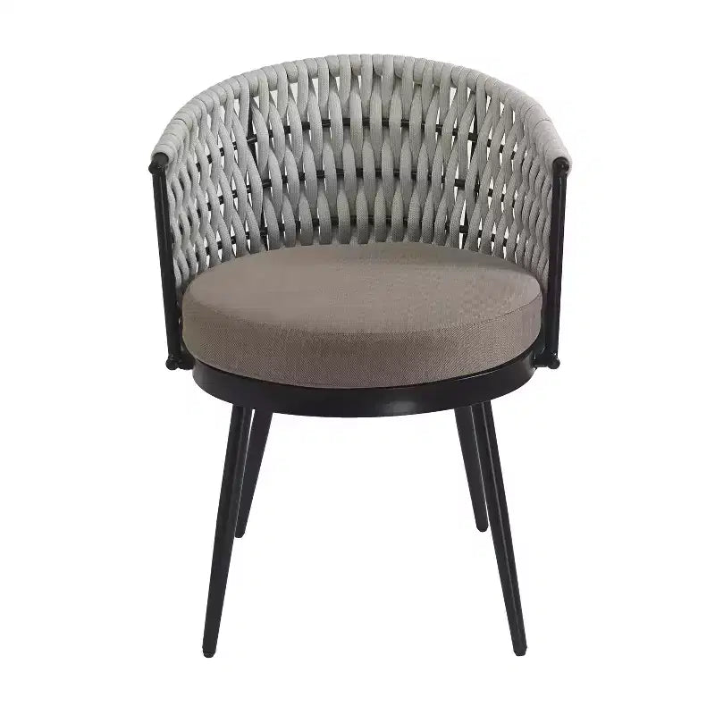 Christopher Knight Home Chaises de salle à manger modernes d'extérieur en corde tressée Laville avec coussins (Lot de 4)