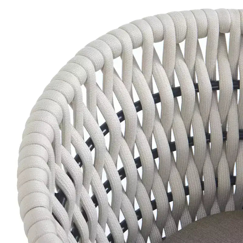 Christopher Knight Home Chaises de salle à manger modernes d'extérieur en corde tressée Laville avec coussins (Lot de 4)