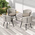 Christopher Knight Home Laville Modern Outdoor Handwoven Rope Dining Chairs with Cushions (Set of 4)