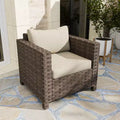 EAGLE PEAK Harbor Haven Hand-Woven Wicker Patio Chair with All Weather Resistant Deep Seat & Wide Rattan, Patio Furniture Chairs