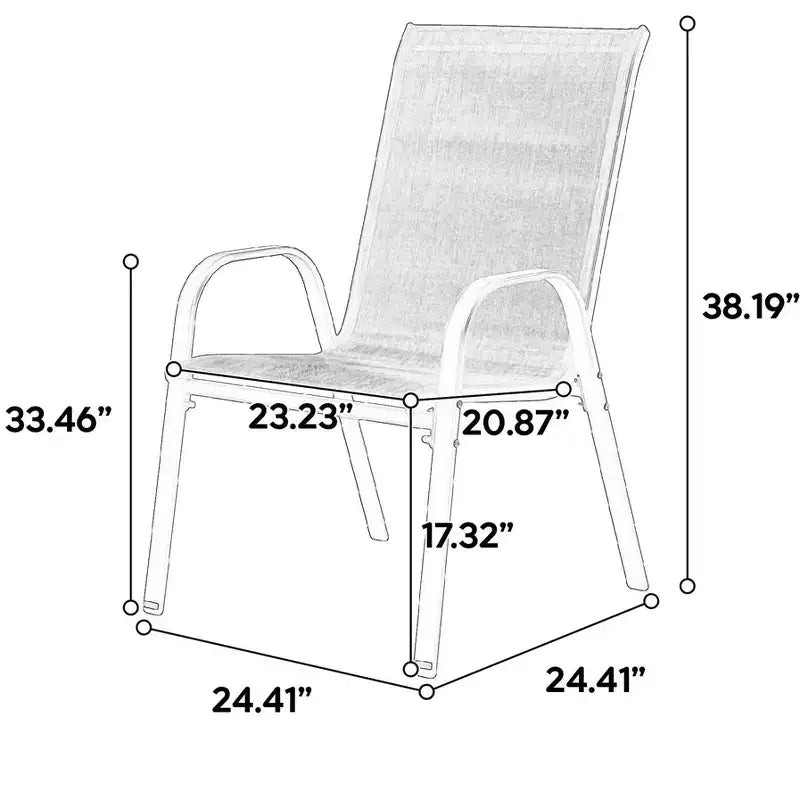 Chaises de camping Mondawe d'extérieur avec tissu textilène respirant, lot de 2 chaises de jardin avec accoudoirs et dossier haut
