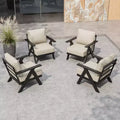 EAGLE PEAK Urban Slate Modern Patio Accent Chair Set of 4 with Thick Cushions