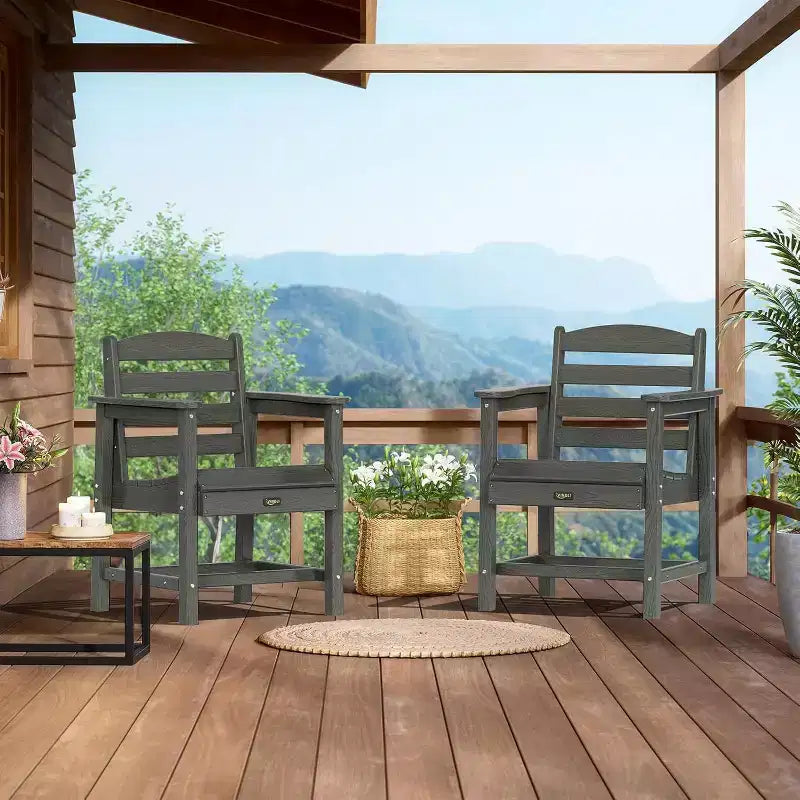 Chaises de salle à manger d'extérieur pour terrasse, chaises de jardin d'extérieur en plastique HDPE toutes saisons durables pour la cour, l'extérieur, le bord de piscine, la terrasse, le porche