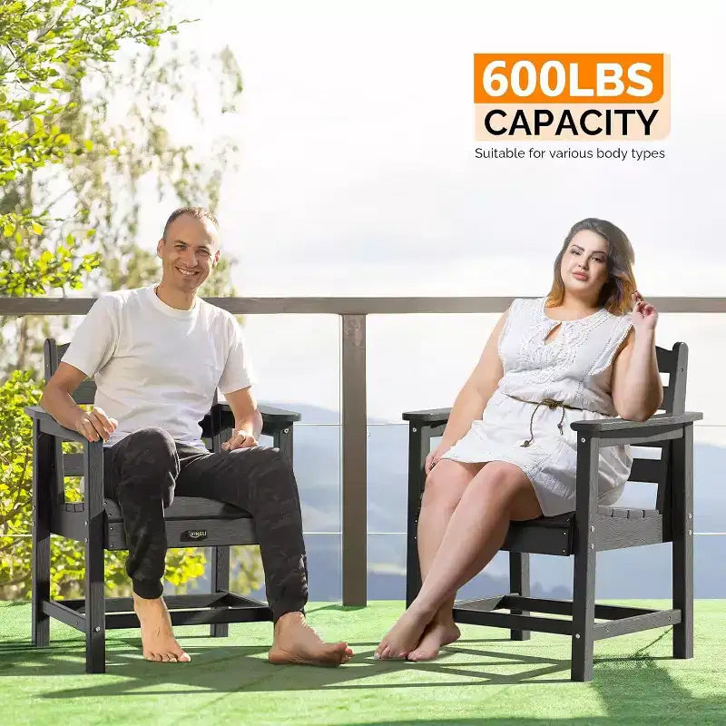 Chaises de salle à manger d'extérieur pour terrasse, chaises de jardin d'extérieur en plastique HDPE toutes saisons durables pour la cour, l'extérieur, le bord de piscine, la terrasse, le porche