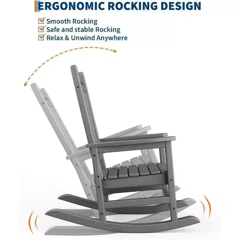 Acekool 40 Fauteuil à bascule extérieur surdimensionné - Bascule spacieuse tout temps avec conception ergonomique pour patio et véranda