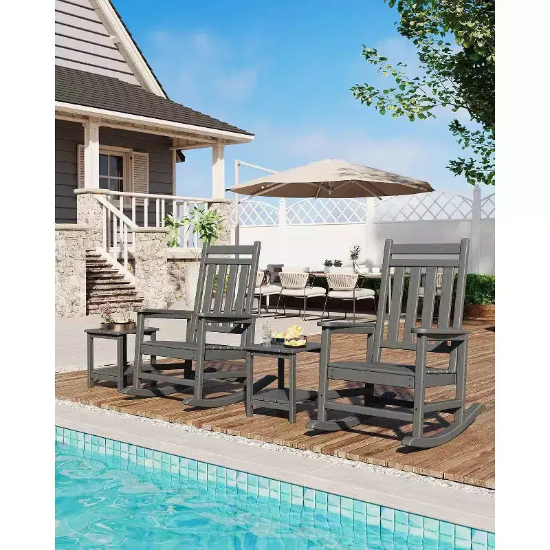 Acekool 40 Fauteuil à bascule extérieur surdimensionné - Bascule spacieuse tout temps avec conception ergonomique pour patio et véranda