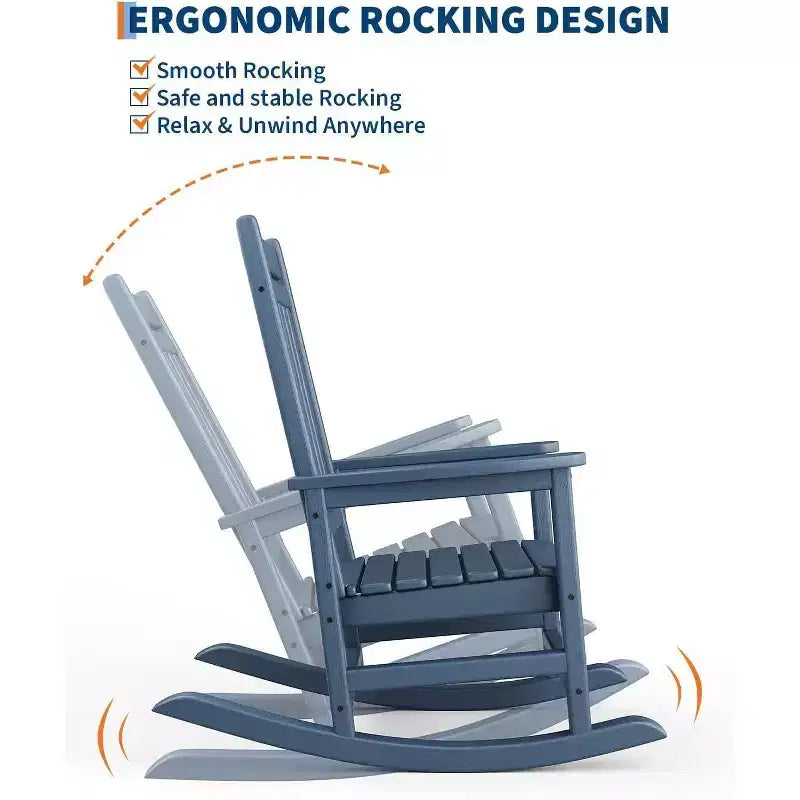 Acekool 40 Fauteuil à bascule extérieur surdimensionné - Bascule spacieuse tout temps avec conception ergonomique pour patio et véranda