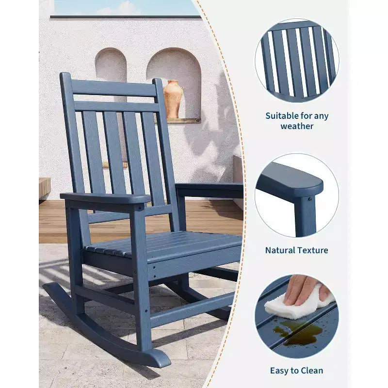 Acekool 40 Fauteuil à bascule extérieur surdimensionné - Bascule spacieuse tout temps avec conception ergonomique pour patio et véranda