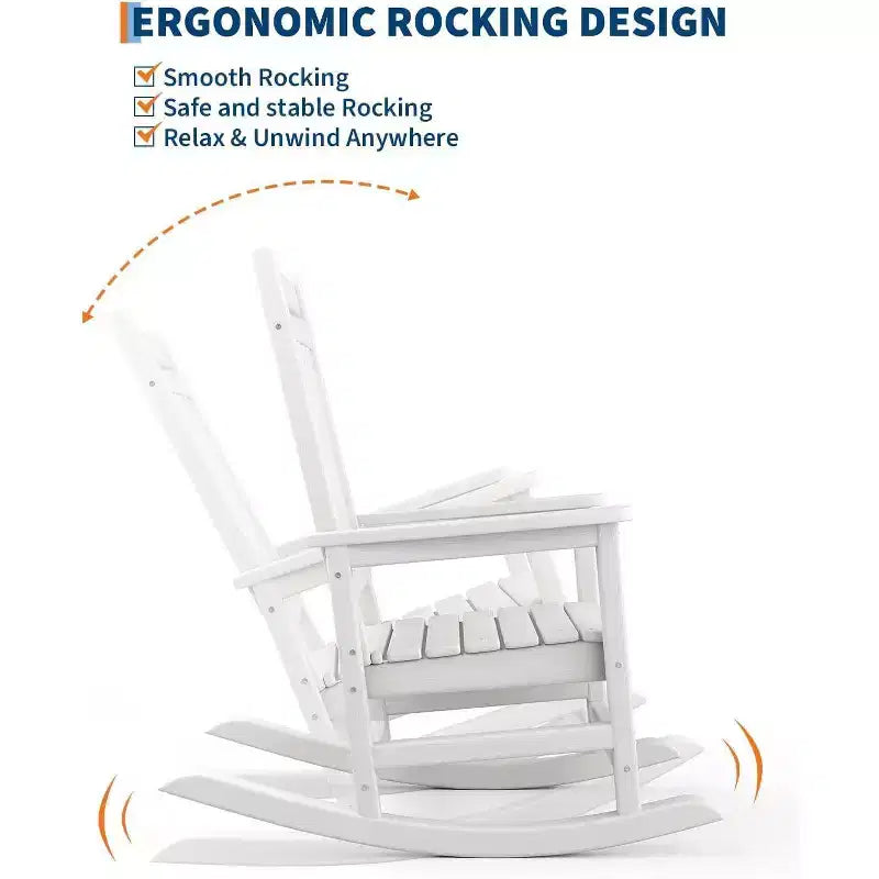 Acekool 40 Fauteuil à bascule extérieur surdimensionné - Bascule spacieuse tout temps avec conception ergonomique pour patio et véranda