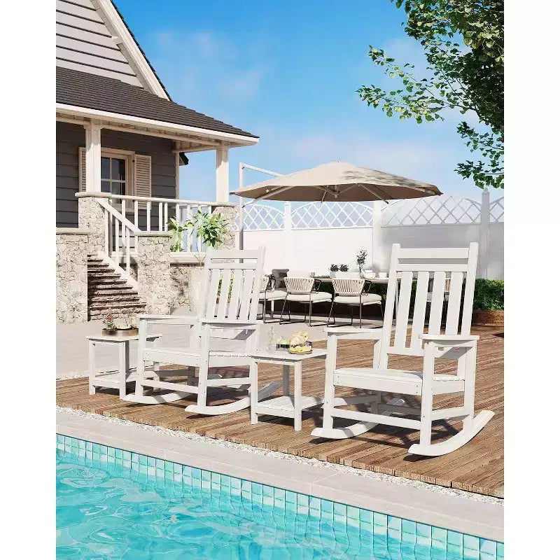 Acekool 40 Fauteuil à bascule extérieur surdimensionné - Bascule spacieuse tout temps avec conception ergonomique pour patio et véranda