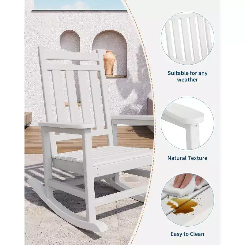 Acekool 40 Fauteuil à bascule extérieur surdimensionné - Bascule spacieuse tout temps avec conception ergonomique pour patio et véranda
