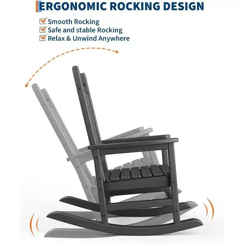 Acekool 40 Fauteuil à bascule extérieur surdimensionné - Bascule spacieuse tout temps avec conception ergonomique pour patio et véranda