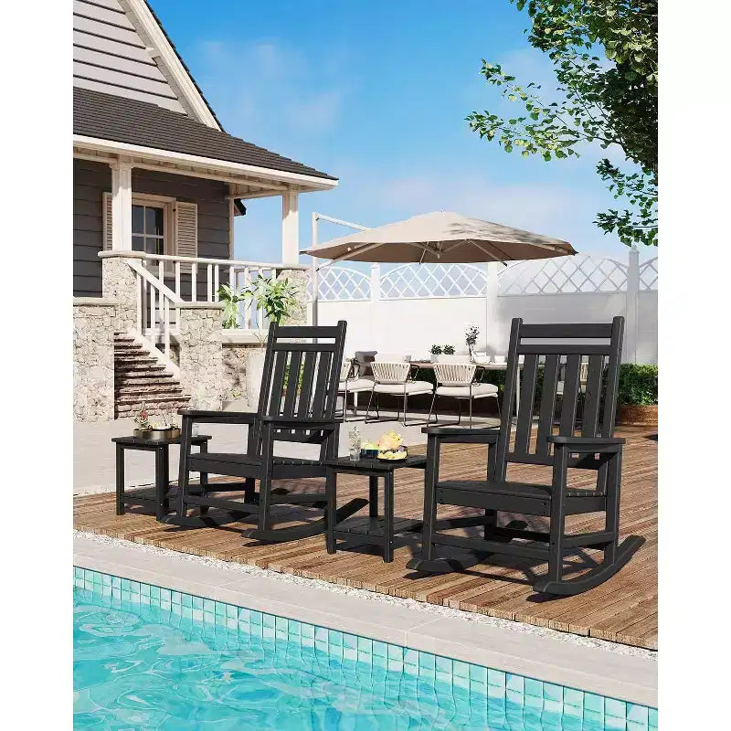 Acekool 40 Fauteuil à bascule extérieur surdimensionné - Bascule spacieuse tout temps avec conception ergonomique pour patio et véranda