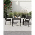 Acekool 2-Piece Stackable Outdoor Dining Chairs Set with Aluminum Frame and Armrests, Lightweight Patio Chairs for Backyard and Garden