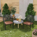 Acekool 2-Piece Outdoor Patio Dining Chairs Set with Cushions, All-Weather Cast Aluminum Chairs, Dark Bronze