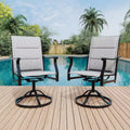 Acekool 2-Piece Outdoor Swivel Dining Chairs Set with Breathable Textilene Back, Patio Rocker Chairs for Poolside, Garden
