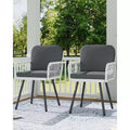 TROPOW Patio Dining Chairs with 5mm Rattan & Cushions, 4-Piece Outdoor Chairs Set, Stackable Wicker Chairs with Metal Frame for Garden