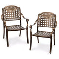 Karl Home |Bronze Aluminum Outdoor Stackable Dining Armchair (Set Of 2)