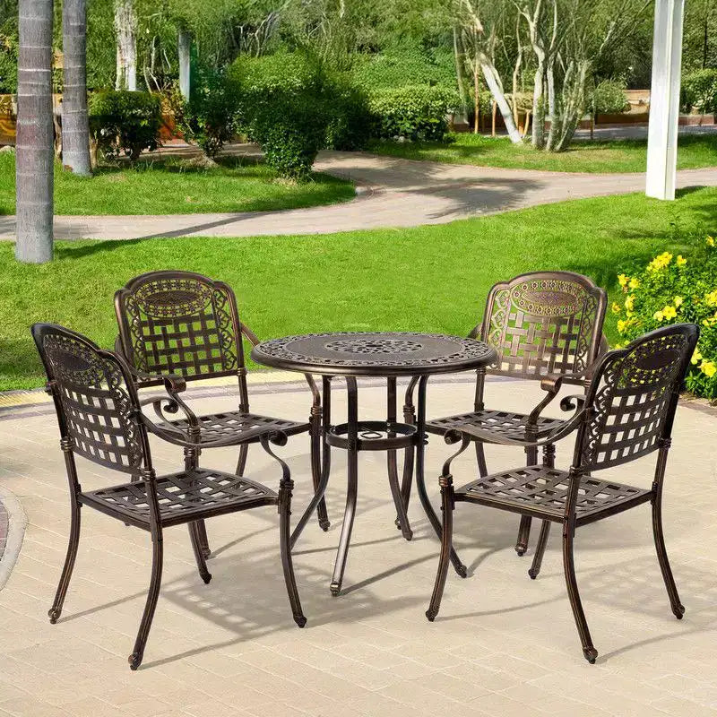 Karl Home | Fauteuil de salle à manger empilable extérieur en bronze et aluminium (lot de 2)