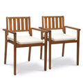 Karl Home |Patio Wooden Stacking Chair(Set of 2)