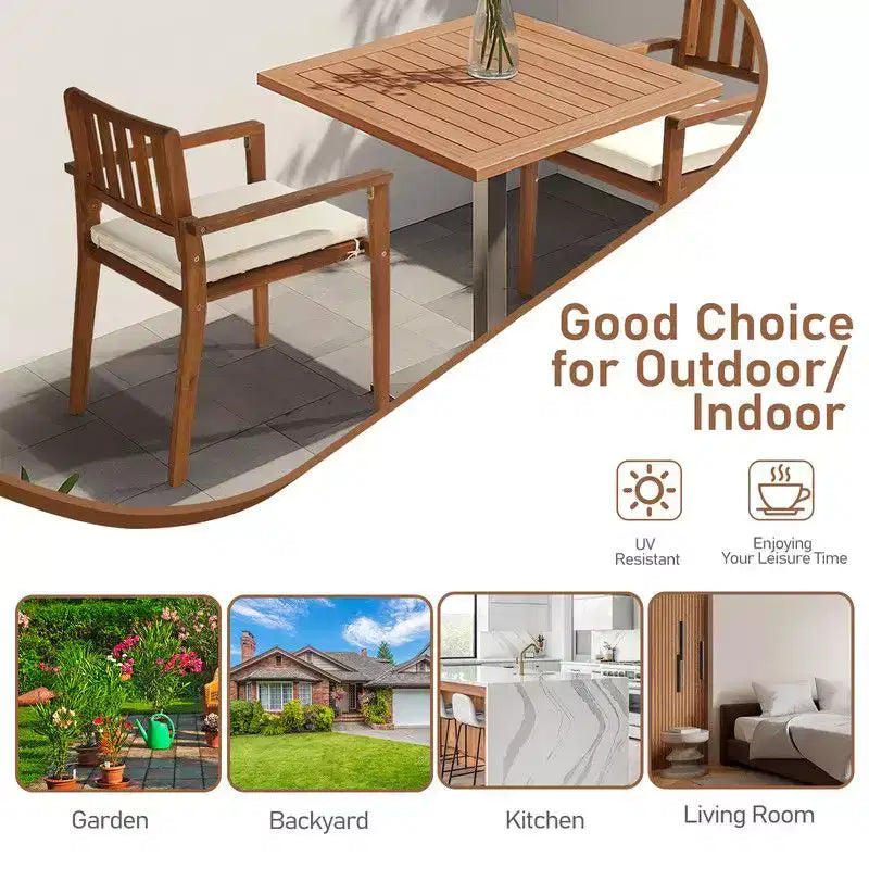 Karl Home | Chaise de jardin empilable en bois (lot de 2)