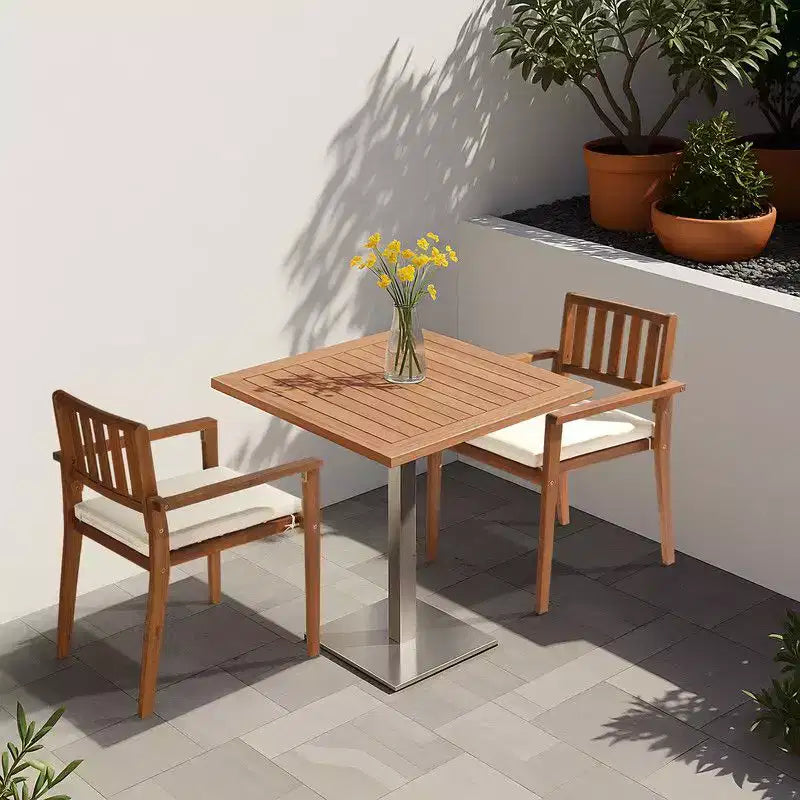 Karl Home | Chaise de jardin empilable en bois (lot de 2)