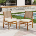 Christopher Knight Home Darcy Patio Rustic Acacia Wood Dining Chair with Wicker Woven Backrest and Cushion