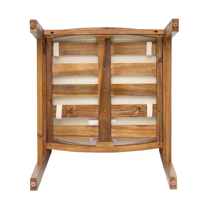 Christopher Knight Home Darcy - Chaise de salle à manger d'extérieur rustique en bois d'acacia avec dossier en osier tressé et coussin