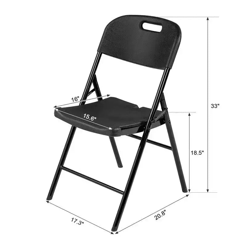 Karl Home | Plastic / Resin Stackable Folding Chair Folding Chair Set (Set of 4)