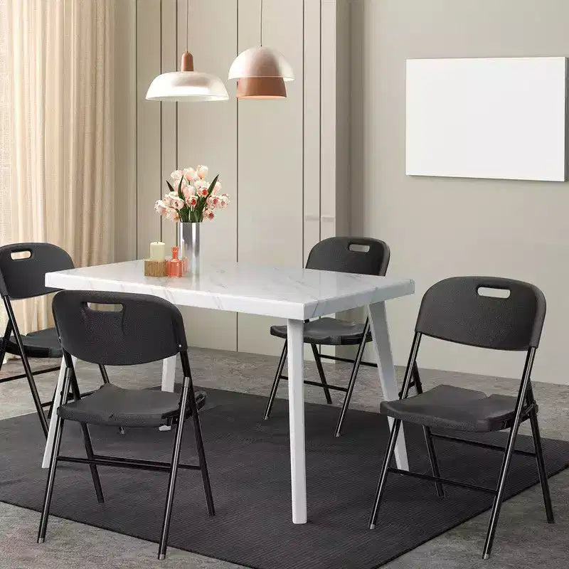 Karl Home | Chaise pliante empilable en plastique/résine, ensemble de chaises pliantes (lot de 4)