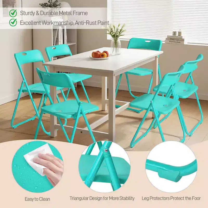 Karl Home | Ensemble de chaises pliantes empilables en métal (lot de 6)