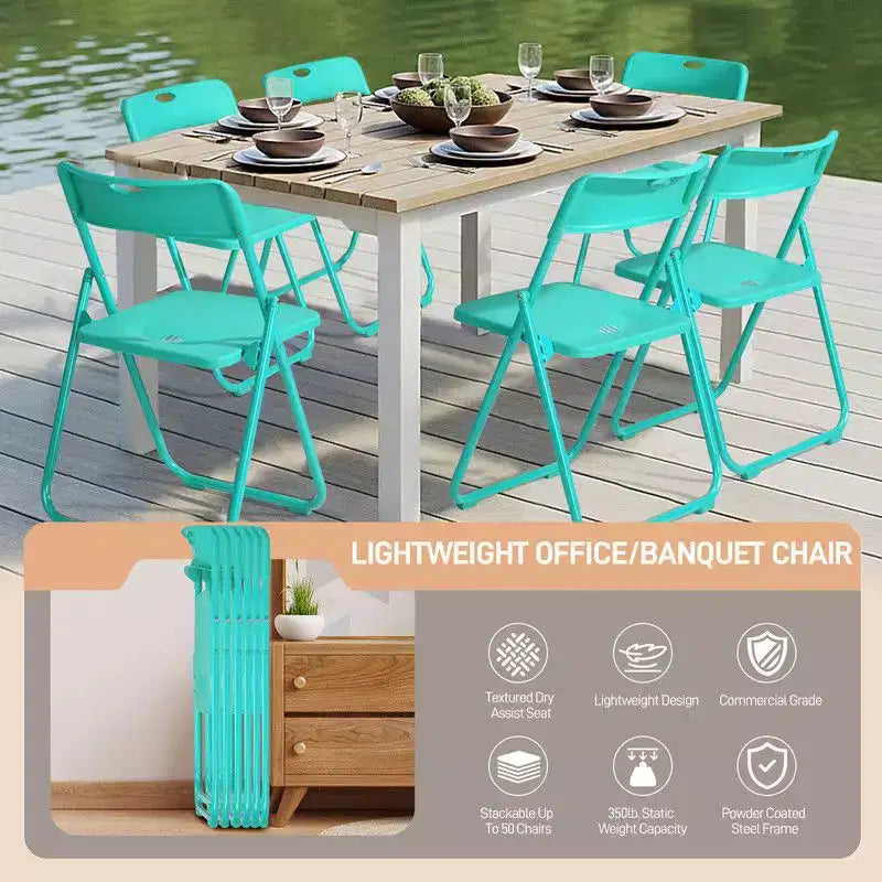 Karl Home | Ensemble de chaises pliantes empilables en métal (lot de 6)