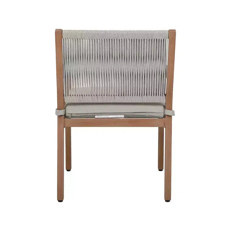 Meridian Furniture, Chaises de salle à manger d'extérieur Maui en tissu gris résistant à l'eau, lot de 2