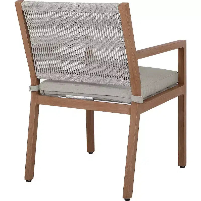 Meridian Furniture, Chaises de salle à manger d'extérieur Maui en tissu gris résistant à l'eau, lot de 2