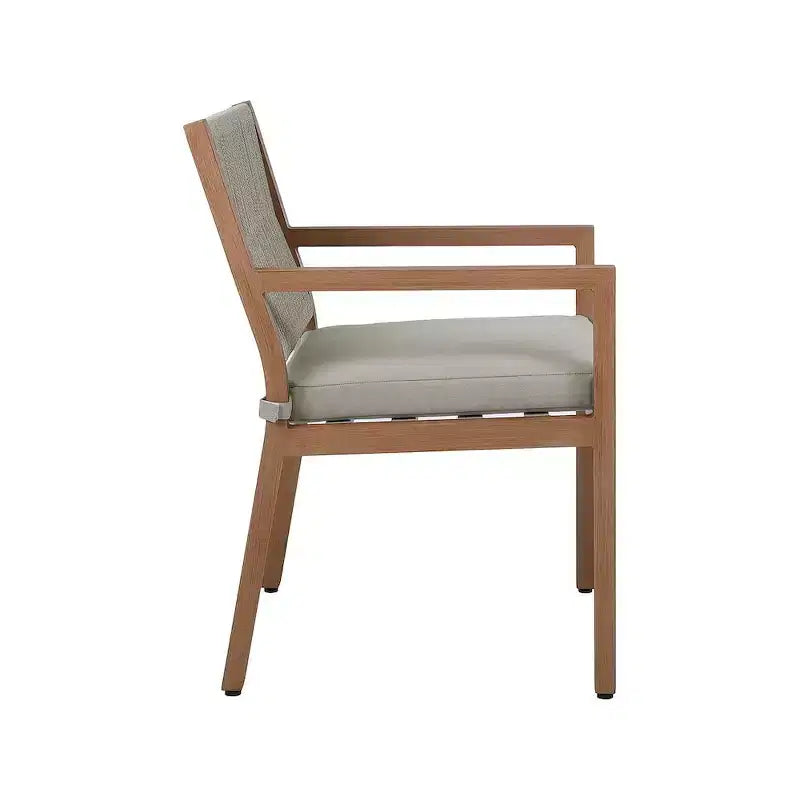 Meridian Furniture, Chaises de salle à manger d'extérieur Maui en tissu gris résistant à l'eau, lot de 2