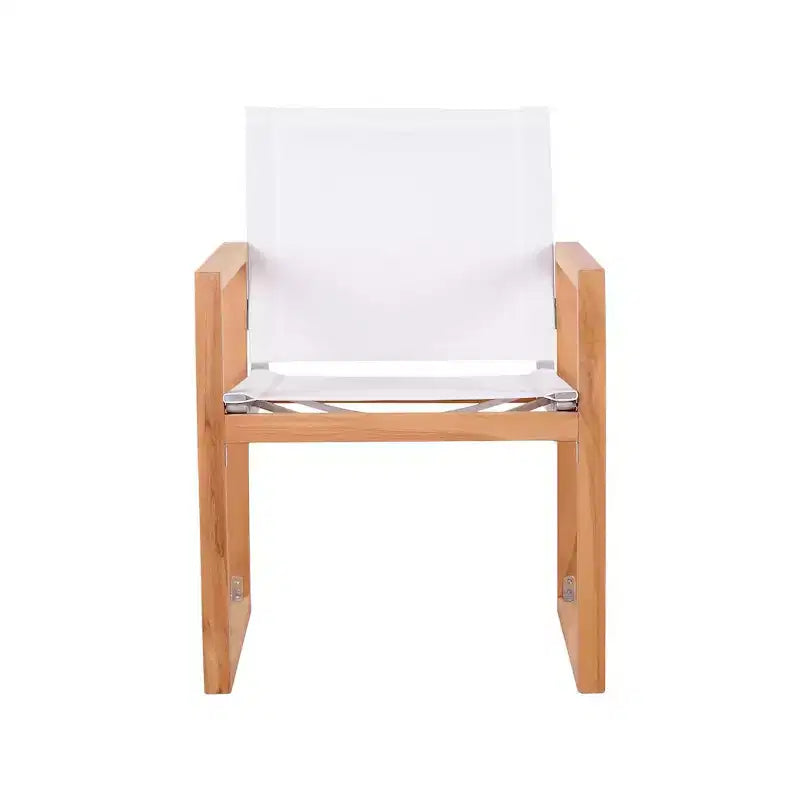 Meridian Furniture, Chaise de salle à manger d'extérieur Tulum en tissu résistant à l'eau avec accoudoirs