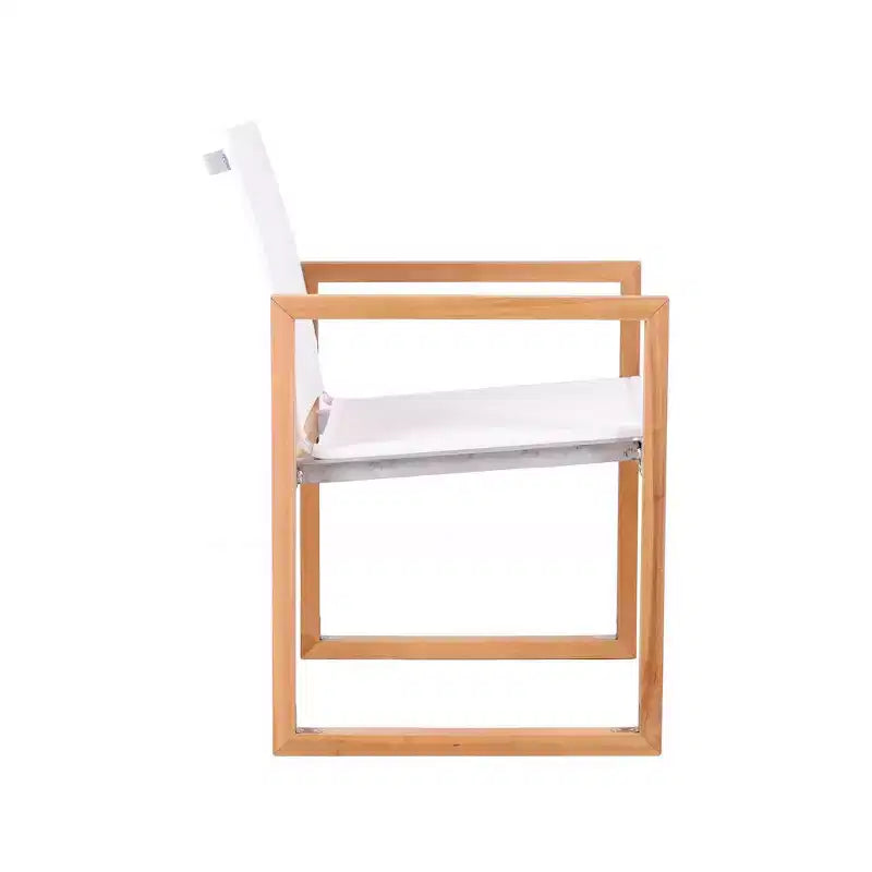 Meridian Furniture, Chaise de salle à manger d'extérieur Tulum en tissu résistant à l'eau avec accoudoirs