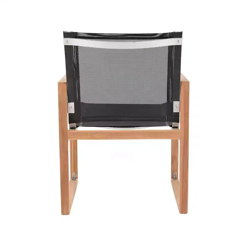 Meridian Furniture, Chaise de salle à manger d'extérieur Tulum en tissu résistant à l'eau avec accoudoirs