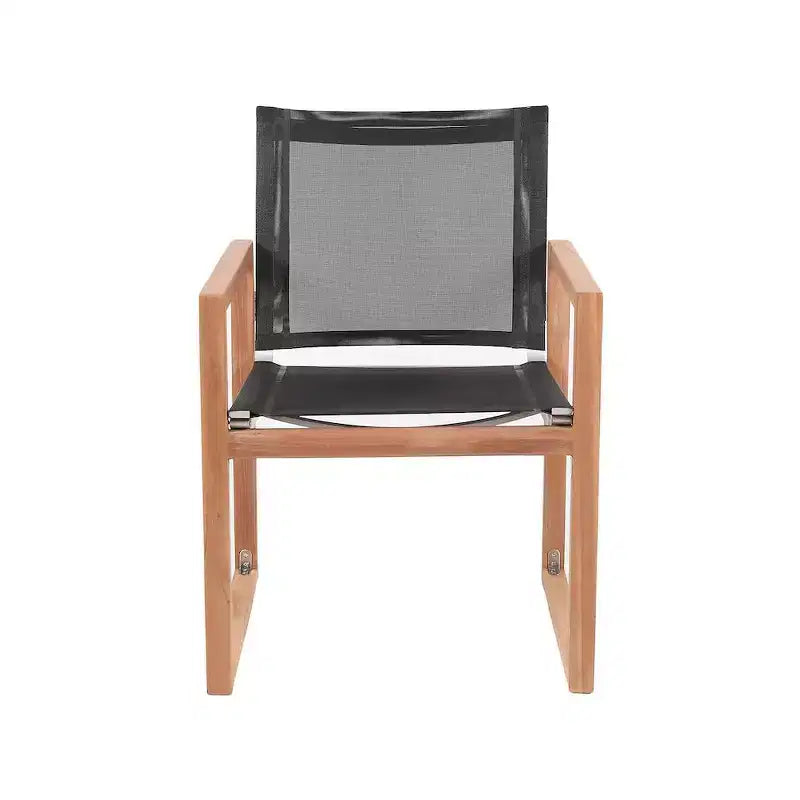 Meridian Furniture, Chaise de salle à manger d'extérieur Tulum en tissu résistant à l'eau avec accoudoirs