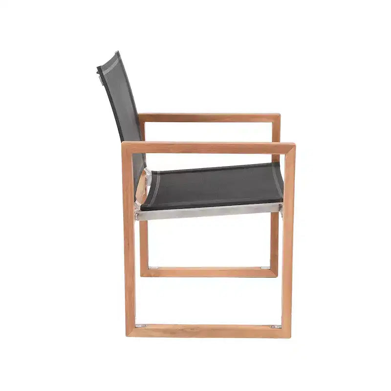 Meridian Furniture, Chaise de salle à manger d'extérieur Tulum en tissu résistant à l'eau avec accoudoirs