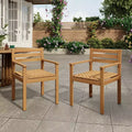 Christopher Knight Home Arnold Outdoor Wood and Rattan Dining Chairs with Woven Seats (Set of 2)