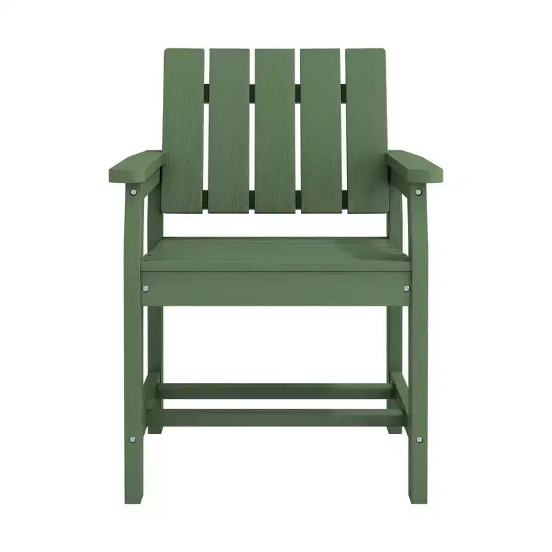 Fauteuil de salle à manger d'extérieur moderne Hyleory en PEHD, chaise de patio résistante aux intempéries avec dossier à lattes classique