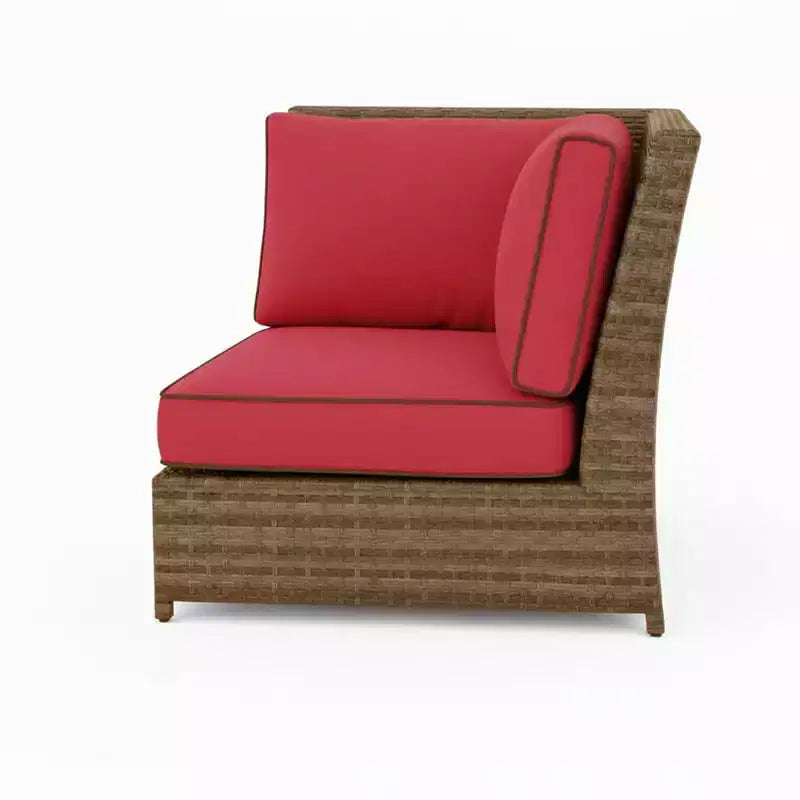 Covers&All Chaise d'angle sectionnelle Palisades 35,5 po, Osier Sahara avec Sunbrella